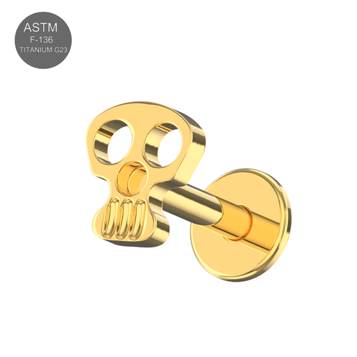 G23 Titanium Skull Internally Threaded Flatback Stud - Monster Piercing