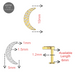 G23 Titanium CZ Jewelled Crescent Internally Threaded Flatback Stud - Monster Piercing