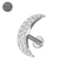 G23 Titanium CZ Jewelled Crescent Internally Threaded Flatback Stud