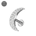 G23 Titanium CZ Jewelled Crescent Internally Threaded Flatback Stud - Monster Piercing