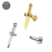 G23 Titanium Dagger Internally Threaded Flat-Back Stud - Monster Piercing