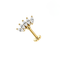 316L Surgical Steel CZ Leaf Cluster Flatback Stud