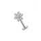 316L Surgical Steel CZ Flower Cluster Flatback Stud