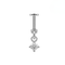 316L Surgical Steel Round CZ Dangle Bugadi Stud