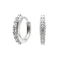925 Sterling Silver Rhodium Plated Classic Pave Huggie Earrings
