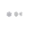 925 Sterling Silver Rhodium Plated Hexagon Baguette Cluster Studs