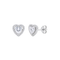 925 Sterling Silver Rhodium Plated Heart Halo Stud Earrings