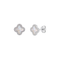 925 Sterling Silver Rhodium Plated Iridescent Clover Stud Earrings