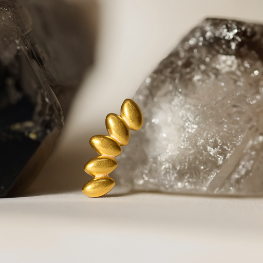 G23 Titanium 3D Marquise Leaf Internally Threaded Flatback Stud - Monster Piercing