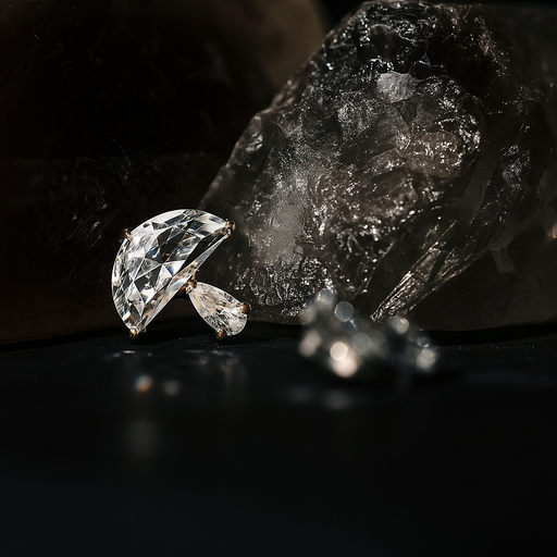 G23 Titanium CZ Jewelled Mushroom Internally Threaded Flat-Back Stud - Monster Piercing