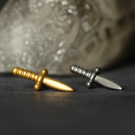 G23 Titanium Dagger Internally Threaded Flat-Back Stud - Monster Piercing