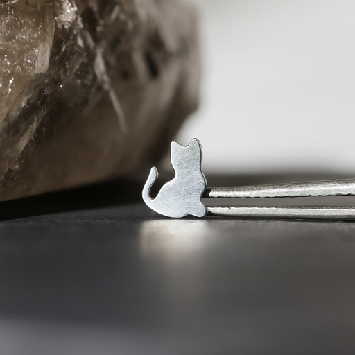 G23 Titanium Minimalist Kitty Internally Threaded Flatback Stud - Monster Piercing