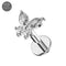 G23 Titanium Butterfly CZ Top With Internal Thread Base Labret