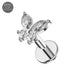 G23 Titanium Butterfly CZ Top With Internal Thread Base Labret - Monster Piercing