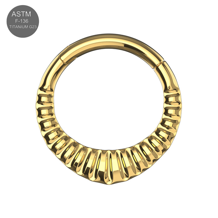 G23 Titanium Carved Teardrop Hinged Segment Clicker - Monster Piercing