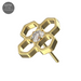 Gold flower CZ titanium stud earring with dimensions