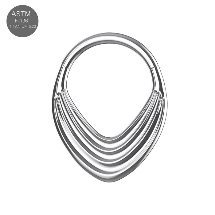 G23 Titanium Layered Teardrop Hinged Segment Clicker Ring - Monster Piercing