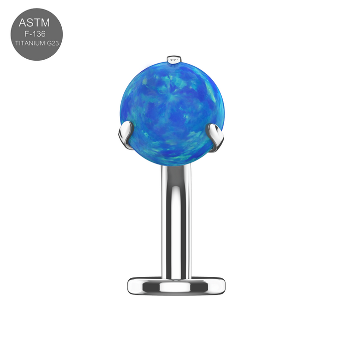 G23 Titanium Opal Ball Jewelled Threadless Floating Belly Ring