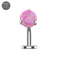 G23 Titanium Opal Ball Jewelled Threadless Floating Belly Ring