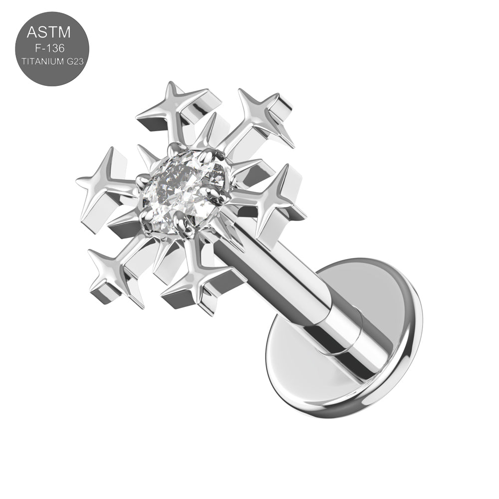 External Threaded Labret Titanium Labret Titanium Plated Body Jewelry Grade 23 Solid Titanium ...
