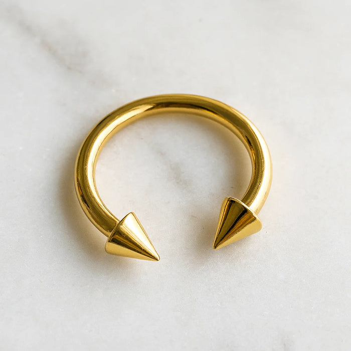 316L Surgical Steel Internally Threaded Horseshoe CBB With Cone - Monster Piercing