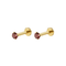 14K Gold Claw-Set Garnet Natural Stone Threadless Flatback Pair