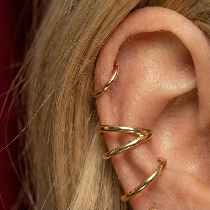 925 Sterling Silver Double Row Segment Clicker Ring