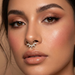 Model with Septum Piercing Wearing CZ Tiara Segment Clicker