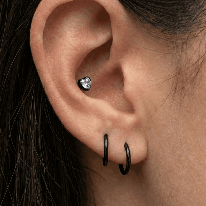 PIERCINGLINE Titanium segmentring clicker 2 ringen overkruist ingesloten kristallen oorpiercing tragus helix conch daith kleur & grootte keuze, Titanium PIERCINGLINE Titanium segmentring clicker 2 ringen overkruist ingesloten kristallen oorpiercing tragus helix conch daith kleur & grootte keuze, Titanium