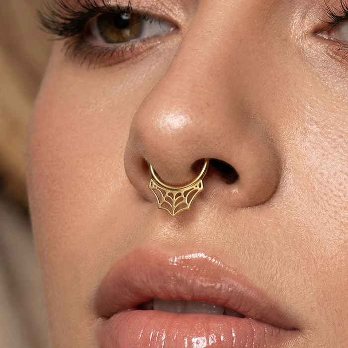 G23 Titanium Spider Web Hinged Segment Clicker Ring