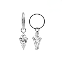 316L Surgical Steel Kite CZ Drop Earrings