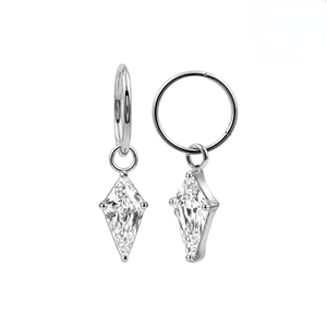 316L Surgical Steel Kite CZ Drop Earrings