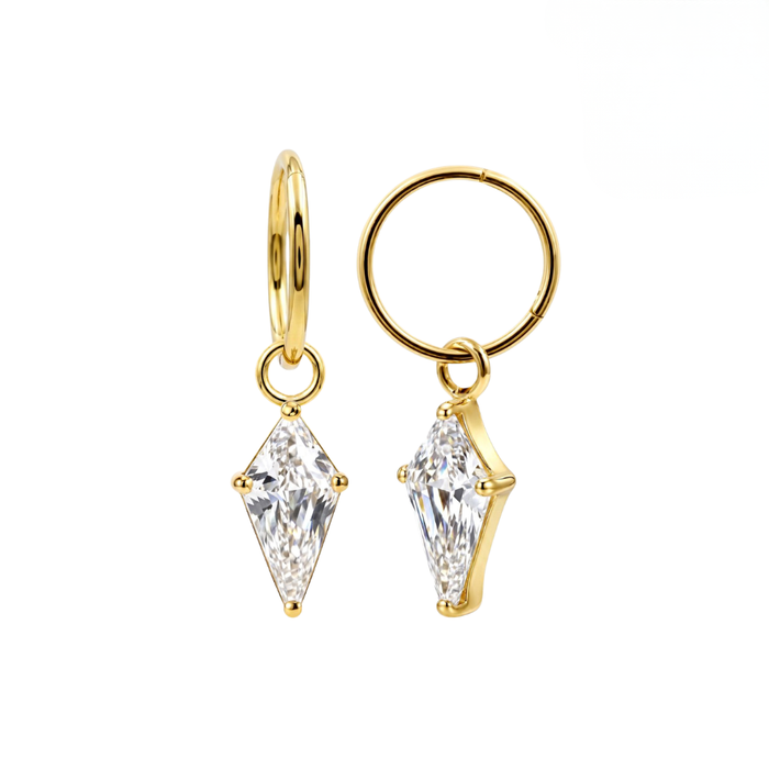316L Surgical Steel Kite CZ Drop Earrings