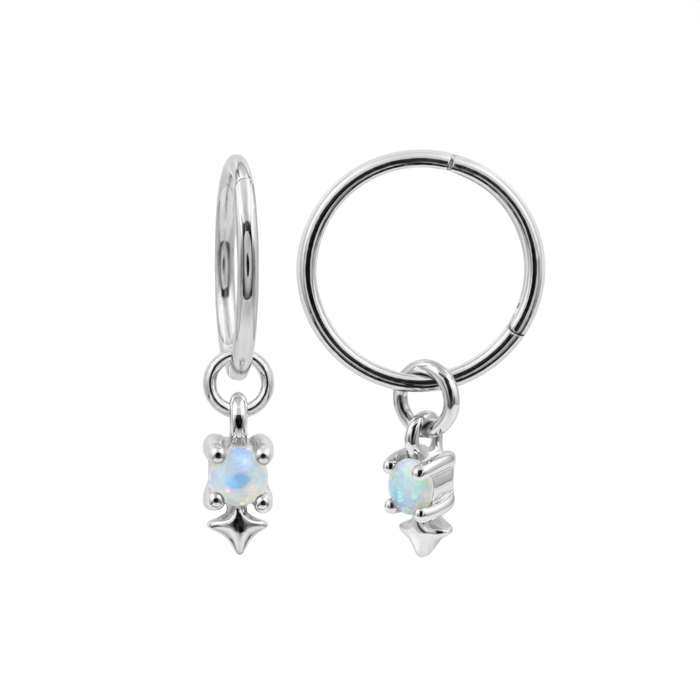 316L Surgical Steel Opal Star Drop Earrings