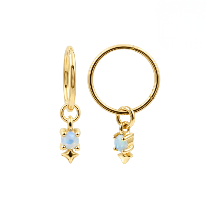 316L Surgical Steel Opal Star Drop Earrings