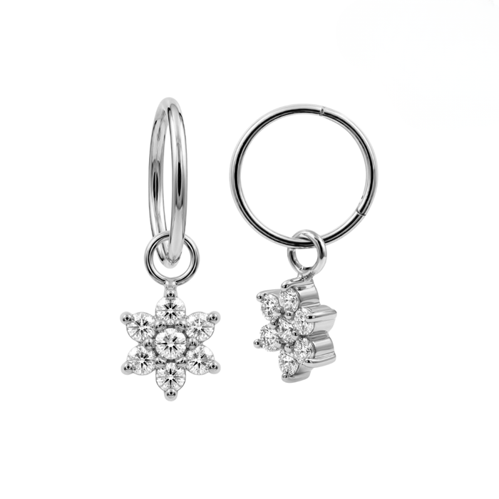 316L Surgical Steel Daisy Flower Drop Earrings