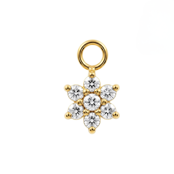 316L Surgical Steel Seven CZ Flower Cluster Clicker Charm