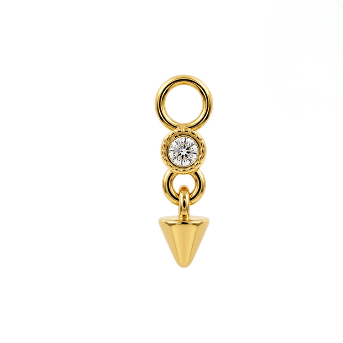 316L Surgical CZ Bezel Spike Dangle Clicker Charm