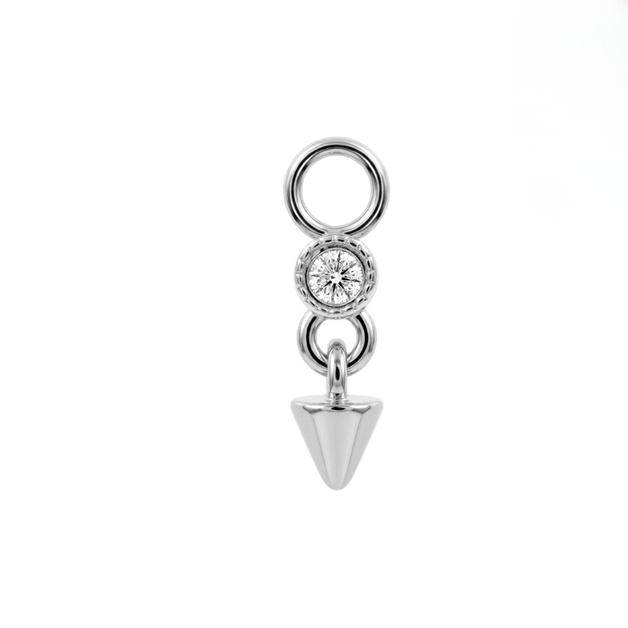 316L Surgical CZ Bezel Spike Dangle Clicker Charm
