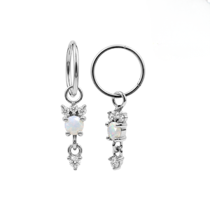 316L Surgical Steel Opal Blossom Drop Earrings