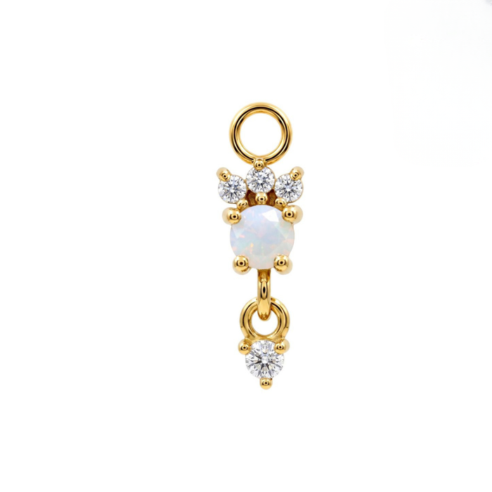 316L Surgical Opal Blossom CZ Dangle Clicker Charm