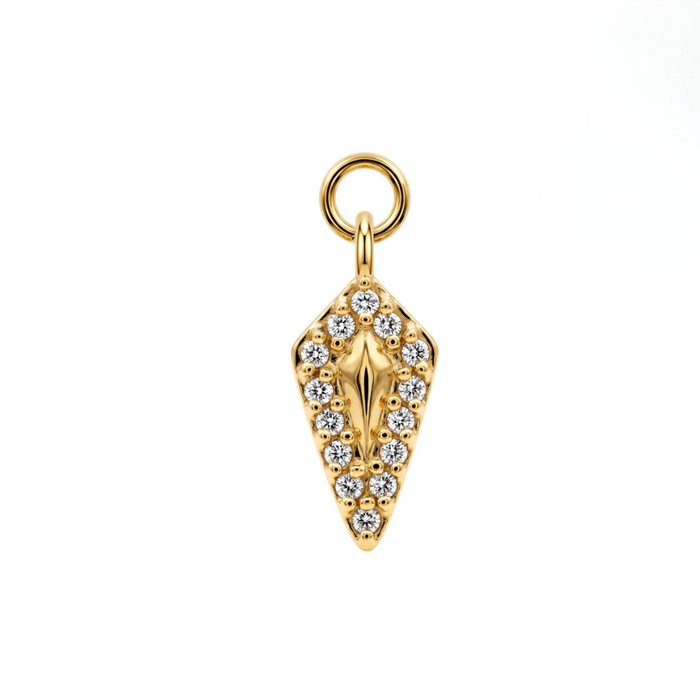 316L Surgical CZ Jeweled Kite Clicker Charm