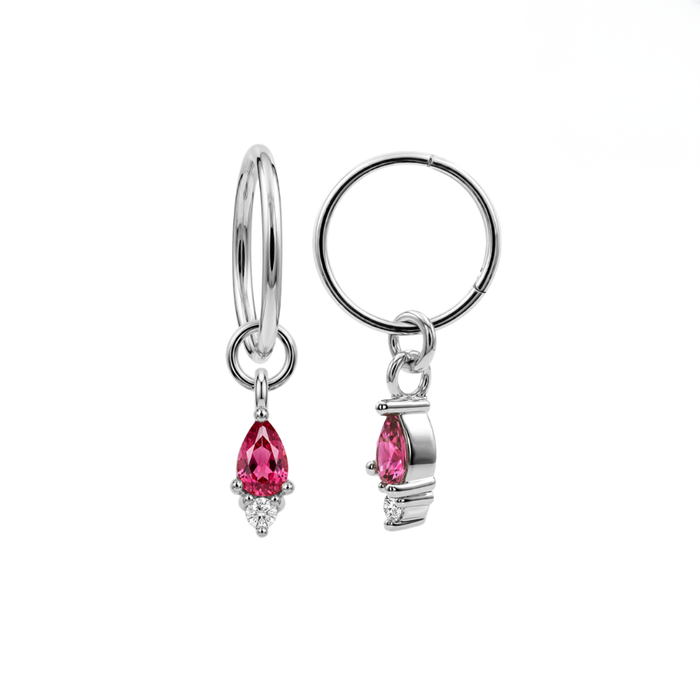 316L Surgical Steel Pink Pear Drop Earrings