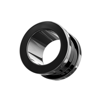 316L Surgical Steel Basic Black External Threaded Tunnel