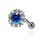 925 Sterling Silver Round CZ Jewelled Cartilage Helix Tragus Piercing Ear Stud