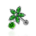 925 Sterling Silver Jewelled Flower with Hanging Stone Cartilage Stud - Monster Piercing