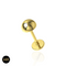 14K Gold Internally Threaded Half Ball Top Flatback Stud
