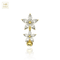 14K Gold Jewelled Pentas Duo Belly Ring