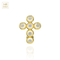 14K Gold Studded Cross Reverse Belly Ring
