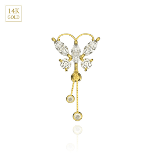 14K Gold Firefly Danglers Belly Ring